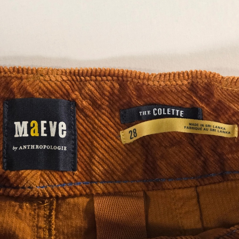 Maeve by Anthropologie Colette Corduroy Cropped Wide Leg Pants Women's Size 28 - Picture 3 of 10